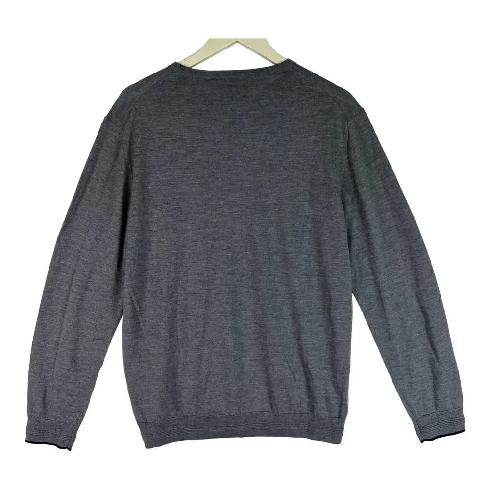 Dylan Gray Men Grey Crewneck Long-Sleeve Classic Sweatshirt Sweater US L